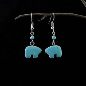 American Native Bear Earrings NWT